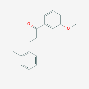 molecular formula C18H20O2 B1327692 3-(2,4-Dimethylphenyl)-3'-methoxypropiophenone CAS No. 898793-61-8