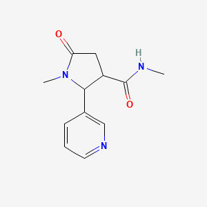 molecular formula C12H15N3O2 B13276944 N,1-Dimethyl-5-oxo-2-(pyridin-3-yl)pyrrolidine-3-carboxamide 