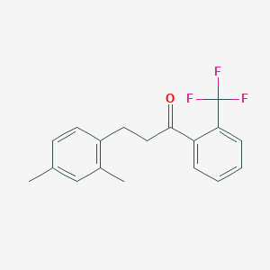 molecular formula C18H17F3O B1327698 3-(2,4-Dimethylphenyl)-2'-trifluoromethylpropiophenone CAS No. 898794-30-4
