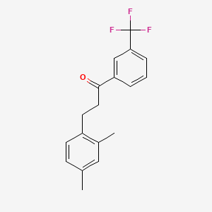 molecular formula C18H17F3O B1327699 3-(2,4-二甲基苯基)-3'-三氟甲基丙酮 CAS No. 898794-32-6