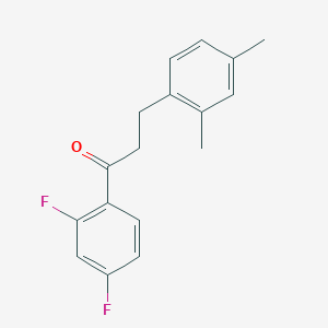 molecular formula C17H16F2O B1327701 2',4'-Difluoro-3-(2,4-dimethylphenyl)propiophenone CAS No. 898794-54-2