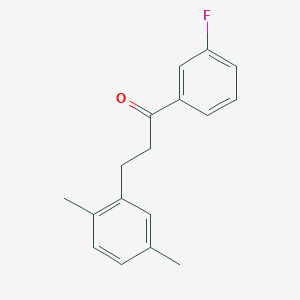 molecular formula C17H17FO B1327707 3-(2,5-Dimethylphenyl)-3'-fluoropropiophenone CAS No. 898753-42-9
