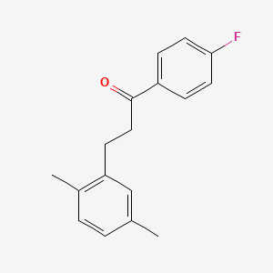 molecular formula C17H17FO B1327708 3-(2,5-二甲基苯基)-4'-氟丙酮 CAS No. 898753-45-2