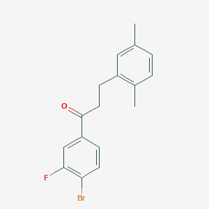 molecular formula C17H16BrFO B1327709 4'-Bromo-3-(2,5-dimethylphenyl)-3'-fluoropropiophenone CAS No. 898753-66-7