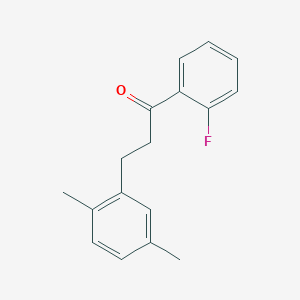 molecular formula C17H17FO B1327711 3-(2,5-Dimethylphenyl)-2'-fluoropropiophenone CAS No. 898753-78-1