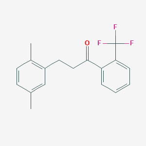 molecular formula C18H17F3O B1327712 3-(2,5-Dimethylphenyl)-2'-trifluoromethylpropiophenone CAS No. 898753-81-6