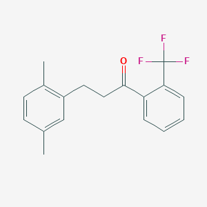 molecular formula C18H17F3O B1327712 3-(2,5-Dimethylphenyl)-1-[2-(trifluoromethyl)phenyl]propan-1-one CAS No. 898753-81-6
