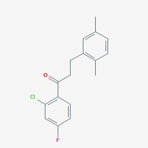 molecular formula C17H16ClFO B1327715 2'-氯-3-(2,5-二甲基苯基)-4'-氟丙酮 CAS No. 898753-90-7