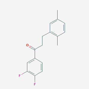 molecular formula C17H16F2O B1327717 3',4'-Difluoro-3-(2,5-dimethylphenyl)propiophenone CAS No. 898754-08-0