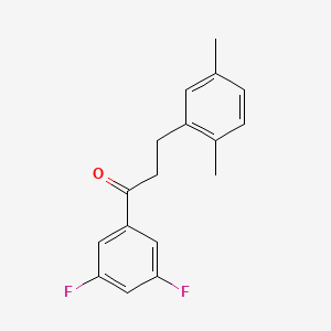 molecular formula C17H16F2O B1327718 3',5'-Difluoro-3-(2,5-dimethylphenyl)propiophenone CAS No. 898754-10-4