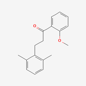 molecular formula C18H20O2 B1327721 3-(2,6-二甲基苯基)-2'-甲氧基丙酮 CAS No. 898754-32-0