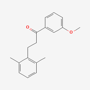 molecular formula C18H20O2 B1327722 3-(2,6-二甲基苯基)-3'-甲氧基丙酮 CAS No. 898754-34-2