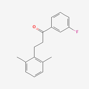 molecular formula C17H17FO B1327724 3-(2,6-二甲基苯基)-3'-氟丙酮 CAS No. 898754-76-2