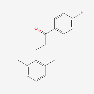 molecular formula C17H17FO B1327725 3-(2,6-二甲基苯基)-4'-氟丙酮 CAS No. 898754-79-5