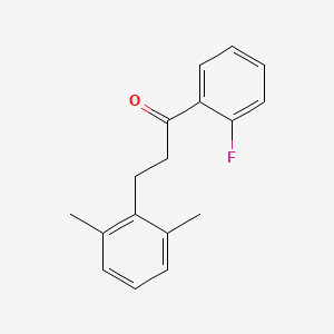 molecular formula C17H17FO B1327728 3-(2,6-二甲基苯基)-2'-氟丙酮 CAS No. 898755-02-7