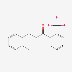 B1327729 3-(2,6-Dimethylphenyl)-1-[2-(trifluoromethyl)phenyl]propan-1-one CAS No. 898755-04-9