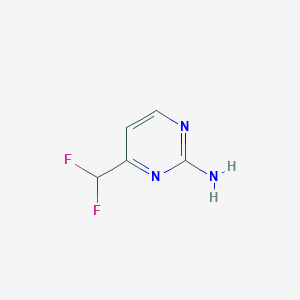 molecular formula C5H5F2N3 B13277299 4-(Difluoromethyl)pyrimidin-2-amine 