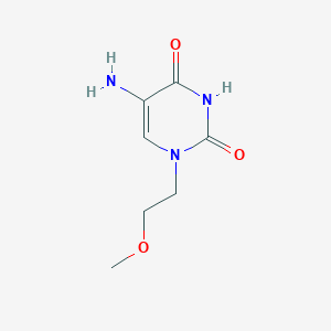 molecular formula C7H11N3O3 B13277312 5-Amino-1-(2-methoxyethyl)-1,2,3,4-tetrahydropyrimidine-2,4-dione 
