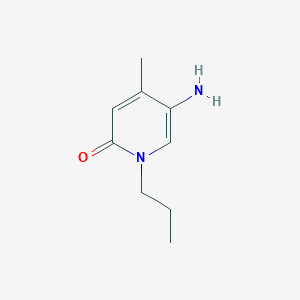 molecular formula C9H14N2O B13277317 5-Amino-4-methyl-1-propyl-1,2-dihydropyridin-2-one 