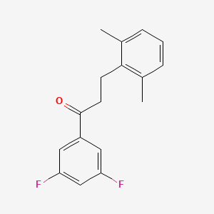 molecular formula C17H16F2O B1327736 3',5'-Difluoro-3-(2,6-dimethylphenyl)propiophenone CAS No. 898755-32-3