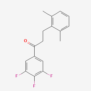 molecular formula C17H15F3O B1327737 3-(2,6-二甲基苯基)-3',4',5'-三氟丙酮 CAS No. 898755-34-5