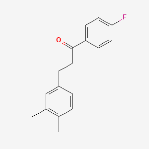 molecular formula C17H17FO B1327743 3-(3,4-Dimethylphenyl)-4'-fluoropropiophenone CAS No. 898779-29-8