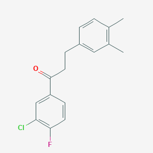 molecular formula C17H16ClFO B1327746 3'-Chloro-3-(3,4-dimethylphenyl)-4'-fluoropropiophenone CAS No. 898779-55-0