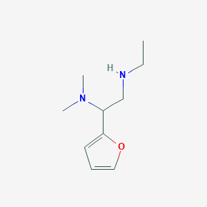 molecular formula C10H18N2O B13277462 [2-(Dimethylamino)-2-(furan-2-yl)ethyl](ethyl)amine 