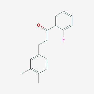 molecular formula C17H17FO B1327747 3-(3,4-Dimethylphenyl)-2'-fluoropropiophenone CAS No. 898779-59-4