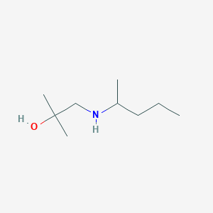 molecular formula C9H21NO B13277473 2-Methyl-1-[(pentan-2-yl)amino]propan-2-ol 