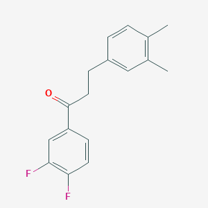 molecular formula C17H16F2O B1327750 3',4'-DIFLUORO-3-(3,4-DIMETHYLPHENYL)PROPIOPHENONE CAS No. 898779-87-8