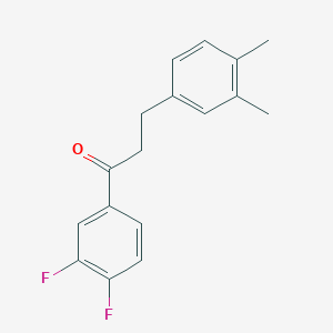 molecular formula C17H16F2O B1327750 1-(3,4-二氟苯基)-3-(3,4-二甲基苯基)丙酮 CAS No. 898779-87-8