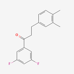 molecular formula C17H16F2O B1327751 3',5'-Difluoro-3-(3,4-dimethylphenyl)propiophenone CAS No. 898779-89-0