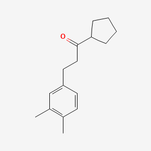 molecular formula C16H22O B1327752 Cyclopentyl 2-(3,4-dimethylphenyl)ethyl ketone CAS No. 898779-99-2