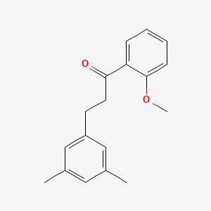 molecular formula C18H20O2 B1327753 3-(3,5-二甲基苯基)-2'-甲氧基丙酮 CAS No. 898780-14-8