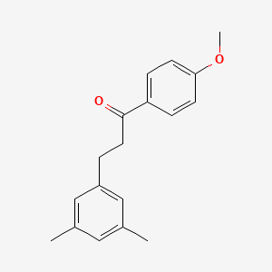 molecular formula C18H20O2 B1327755 3-(3,5-二甲基苯基)-4'-甲氧基丙酮 CAS No. 898780-20-6