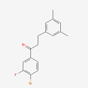 molecular formula C17H16BrFO B1327758 4'-Bromo-3-(3,5-dimethylphenyl)-3'-fluoropropiophenone CAS No. 898780-74-0