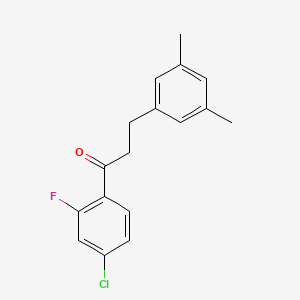 molecular formula C17H16ClFO B1327762 4'-Chloro-3-(3,5-dimethylphenyl)-2'-fluoropropiophenone CAS No. 898780-96-6