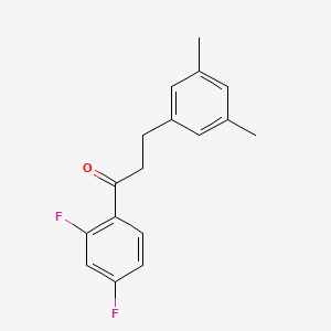 molecular formula C17H16F2O B1327763 2',4'-Difluoro-3-(3,5-dimethylphenyl)propiophenone CAS No. 898781-10-7