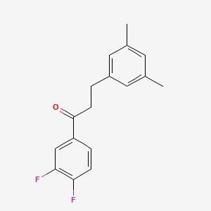 molecular formula C17H16F2O B1327764 3',4'-Difluoro-3-(3,5-dimethylphenyl)propiophenone CAS No. 898781-13-0