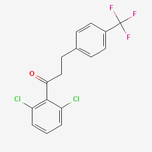 molecular formula C16H11Cl2F3O B1327771 1-(2,6-Dichlorophenyl)-3-[4-(trifluoromethyl)phenyl]propan-1-one CAS No. 898749-92-3