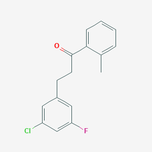 molecular formula C16H14ClFO B1327773 3-(3-Chloro-5-fluorophenyl)-2'-methylpropiophenone CAS No. 898750-04-4