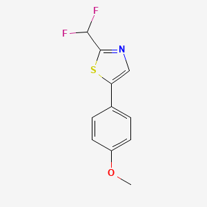 molecular formula C11H9F2NOS B13277761 2-(Difluoromethyl)-5-(4-methoxyphenyl)-1,3-thiazole 