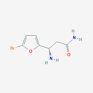 molecular formula C7H9BrN2O2 B13277808 (3S)-3-Amino-3-(5-bromofuran-2-YL)propanamide 