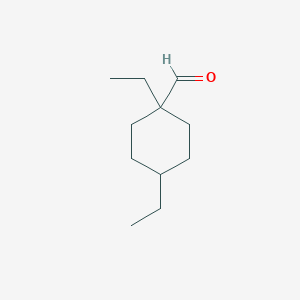 molecular formula C11H20O B13277813 1,4-Diethylcyclohexane-1-carbaldehyde 