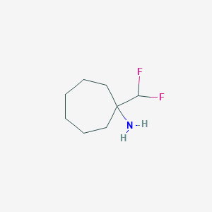 molecular formula C8H15F2N B13277825 1-(Difluoromethyl)cycloheptan-1-amine CAS No. 1461708-39-3