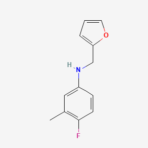 molecular formula C12H12FNO B13277838 4-fluoro-N-(furan-2-ylmethyl)-3-methylaniline 