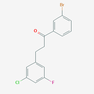 molecular formula C15H11BrClFO B1327787 3'-溴-3-(3-氯-5-氟苯基)丙基苯酮 CAS No. 898750-46-4