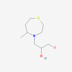 molecular formula C9H18FNOS B13277880 1-Fluoro-3-(5-methyl-1,4-thiazepan-4-yl)propan-2-ol 