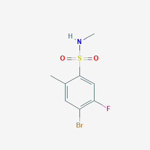 molecular formula C8H9BrFNO2S B13277882 4-Bromo-5-fluoro-N,2-dimethylbenzene-1-sulfonamide 